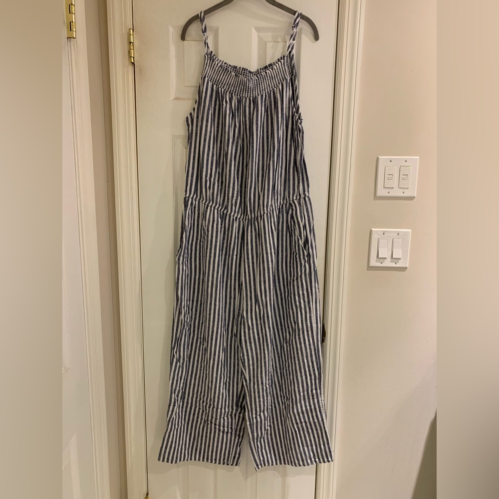 Striped Blue and White Jumpsuit
